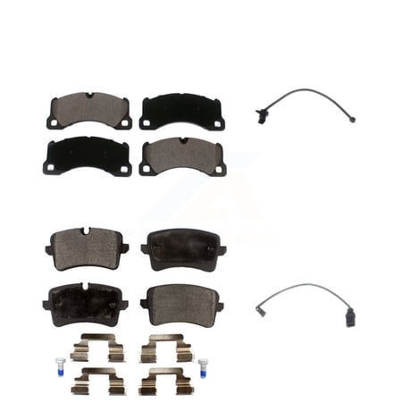 TEC Front Rear Ceramic Disc Brake Pads and Wear Sensors Kit for Car Porsche Macan w o Rotors KTW-100410