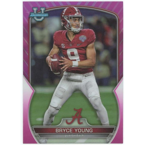 NFL 2022 Bowman University Chrome Pink Refractor Bryce Young #1 (Rookie)