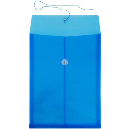 JAM PAPER Plastic Envelopes with Button & String Tie Closure - Legal ...