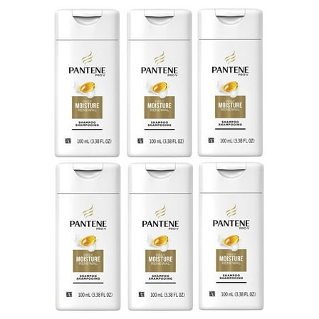 Pantene Pro-V Daily Moisture Renewal Hydrating Shampoo, 3.38 Fl Oz Travel Size (Pack Of 6)