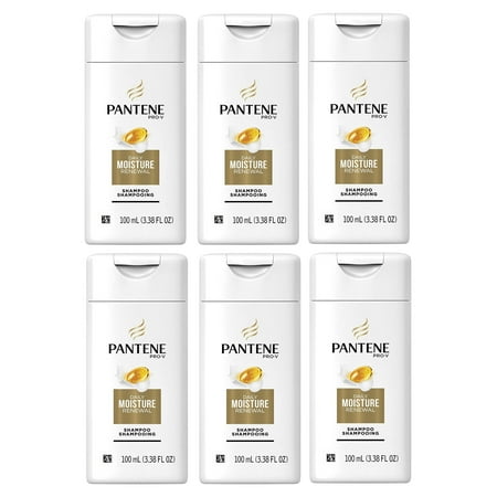 Pantene Pro-V Daily Moisture Renewal Hydrating Shampoo 3.38 Fl Oz Travel Size (Pack Of 6)