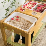 MindWare Sensory Sprouts Sensory Table, Sturdy Wood Table Includes 3 Sensory Bins, 2 Cups and 3 Hooks, Indoor/Outdoor Sensory Play for Kids Ages 3 and Up