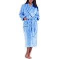 thumbnail image 2 of Women Plush Fleece Robe Long Warm Bathrobe Shawl Collar/Hood, 2 of 6