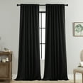 thumbnail image 6 of Taicans 2-pack Blackout Energy Efficient Grommet Single Curtain Panel,Floor to Ceiling Curtains，Thermal Insulated Room Darkening Drapes for Home Family Decorations 39"x51" Black, 6 of 8