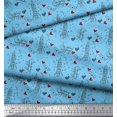 thumbnail image 2 of Soimoi Blue Heavy Satin Fabric Rocket & You Are My Everything Text Decor Fabric Printed Yard 54 Inch Wide, 2 of 3
