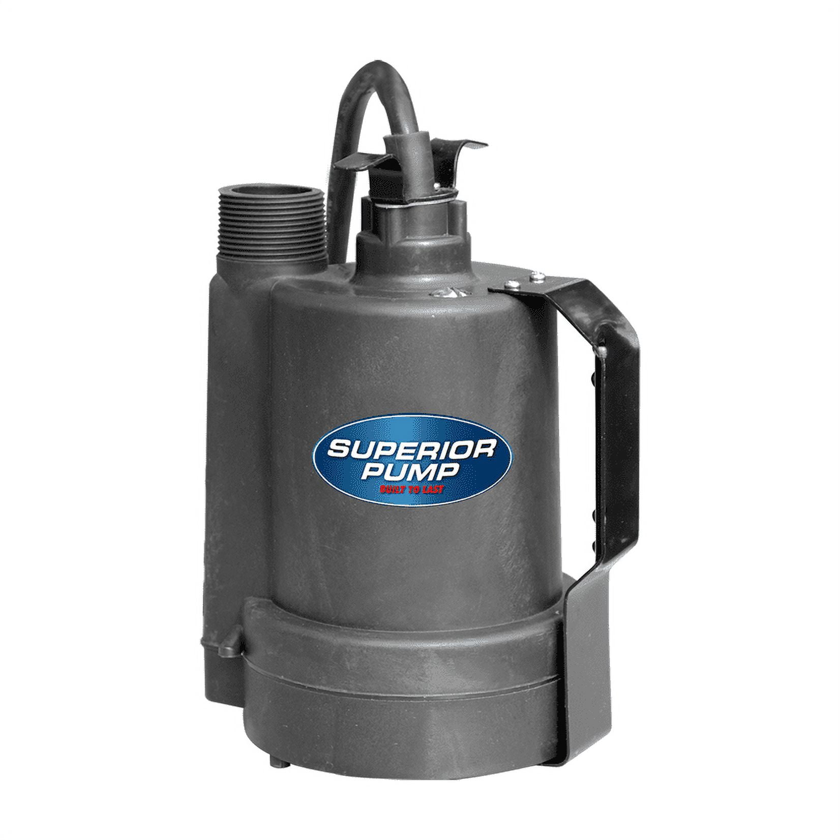 Superior Pump 92900 12V Battery Back up Submersible Utility Water Sump Pump with Tethered Switch