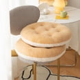 thumbnail image 3 of 1 PCS Fleece Chair Cushion Soft Warm Fuzzy Plush Chair Pads Washable Stool Cushion for Indoor Dining Room and Kitchen Chairs, 3 of 11