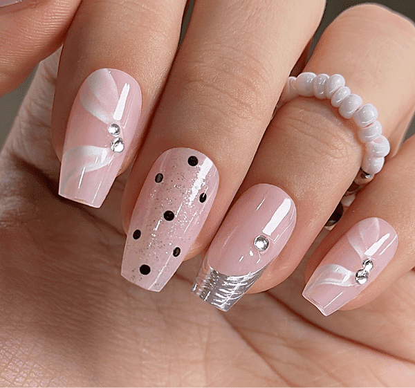 CurvLife Nude French Toes Press-On Nails - 30PCS, Square, Easy
