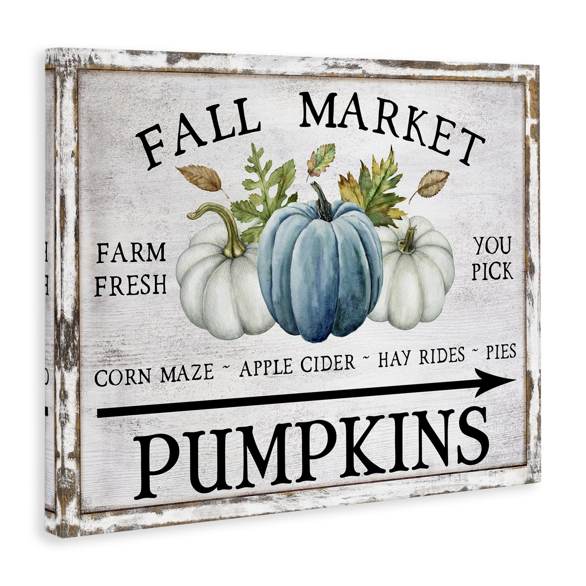 Stupell Industries Fall Market with Arrow Holiday Painting Gallery Wrapped Canvas Art Prints Wall Art, 30 x 24