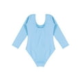 thumbnail image 4 of ZDHoor Girls Long Sleeve Leotard Kids Bodysuit for Dance Gymnastics Costume 3-14 Years Blue 13-14, 4 of 7