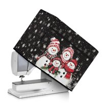 SEANATIVE Christmas Cover for Sewing Machine Large Sewing Machine Cover Protective Dust Cover with Pockets for Most Standard Sewing Machines, Xmas Snowman Family