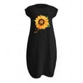 thumbnail image 4 of Pompotops Mode Femmes Décontracté Col Rond Imprimé Tournesol Grande Taille Poche en Solde, 4 of 4
