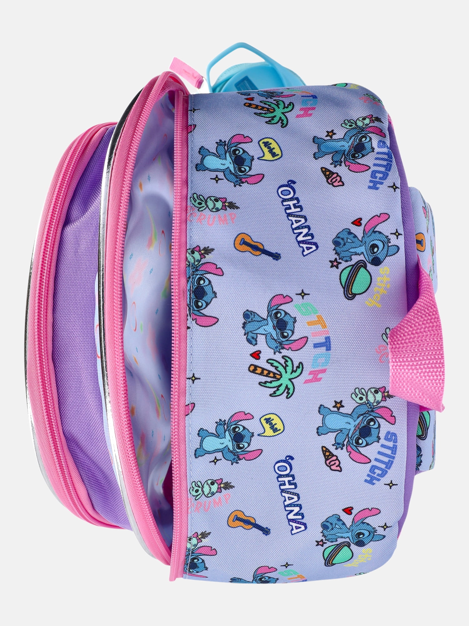 Lilo & Stitch Blue Backpack Set with Lunch kit, Headphones and Water Bottle