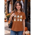 thumbnail image 3 of KimSoong Women Halloween Pumpkin T-Shirt Cute Ghost Graphic Shirt Spooky Season Tee Fall Graphic Short Sleeve Tee, 3 of 16