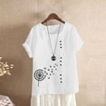 thumbnail image 2 of IROINNID Fashion Women Summer Loose Button Down Print Round-Neck Fashion T-Shirt Short Sleeve Casual Blouse, 2 of 5