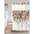 thumbnail image 6 of No Hook Shower Curtain with Snap in Liner, Gradient Orange Red Color Block Waterproof Bath Curtain Double Layers with See Through Top Window, Abstract Brown Geometric Hotel Shower Curtains 36x72in, 6 of 9