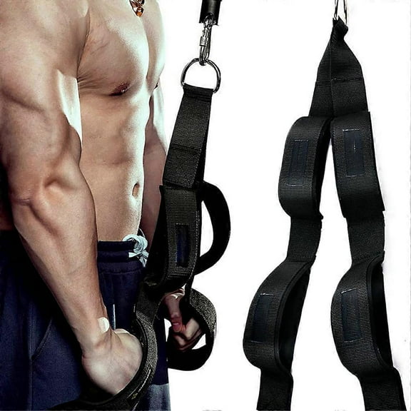 Tricep Rope Cable Attachment with 2 Handles,Tricep Pull Down Rope Compatible Push Downs,Crunches,Facepulls Compatible Professional Gym