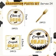 thumbnail image 2 of Graduation Decorations Class of 2026 Graduation Party Dinnerware Set White Gold Graduation Plates and Napkins,Forks for College High School Congrats Grad Party Supplies,Serves 24, 2 of 5