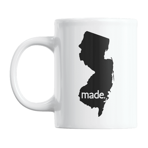 New Jersey Made & NJ USA State Map, US Citizen Coffee & Tea Mug Cup (11oz)