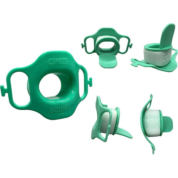 Endure Disposable Medical Bite Block with Teeth Protector for Airway Management & Endoscopy, 5 Pack of Bite Block Green Color with Strap
