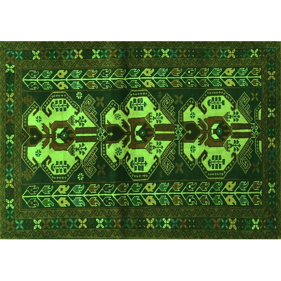Ahgly Company Indoor Rectangle Persian Green Traditional Area Rugs, 7' x 9'
