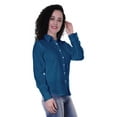 thumbnail image 2 of Moomaya Full Sleeve Cotton Collar Shirts For Womens Formal Plain Workwear, 2 of 7