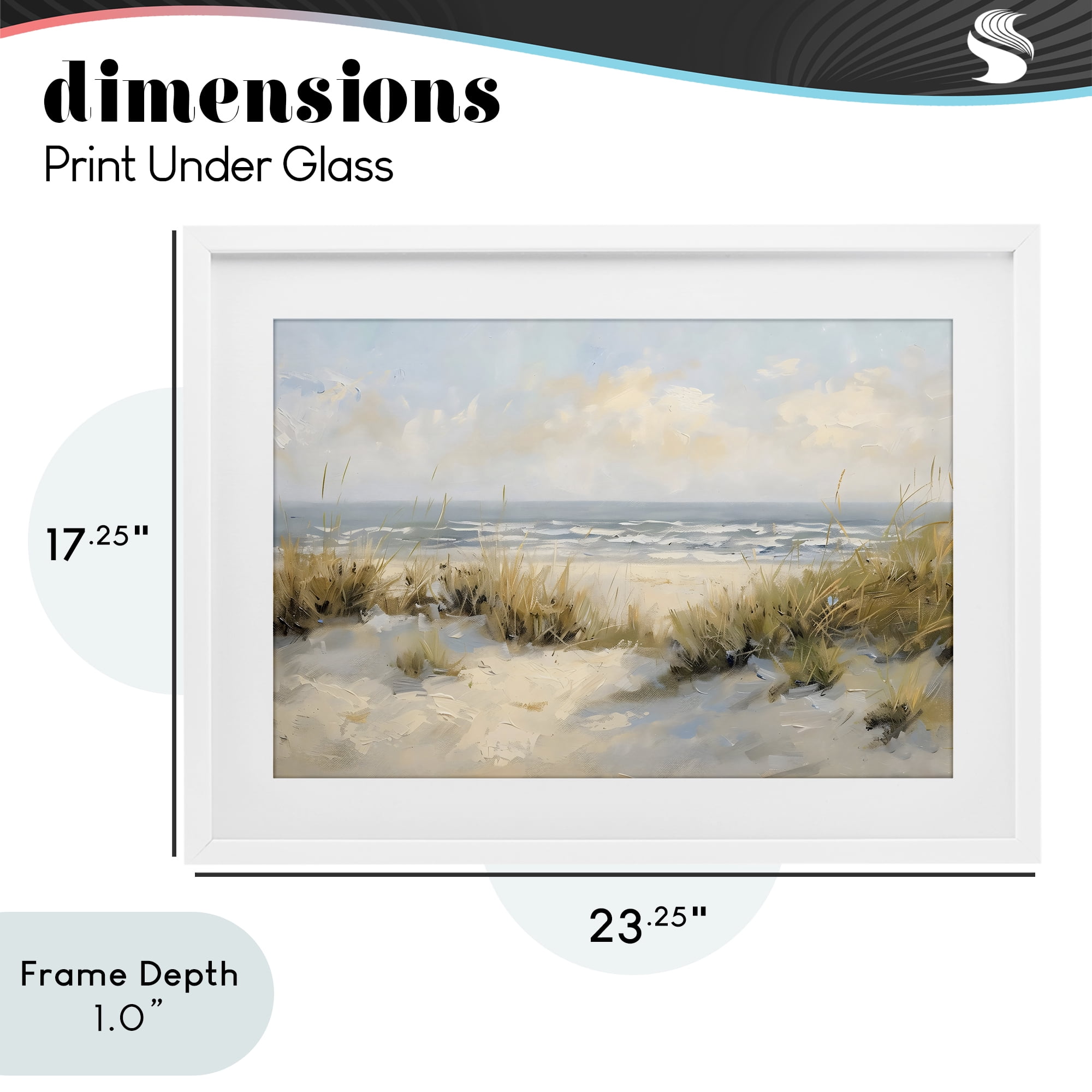 Stupell Industries Coastal Birds Over Dunes White Framed Print Under Glass, design by Creative Studio
