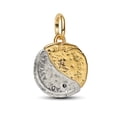 thumbnail image 2 of 925 Sterling Silver Two-Tone Sun and Moon Medallion Dangle Charm for Bracelet Charms Bangle Pendant Jewelry, 2 of 5