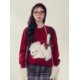 thumbnail image 5 of Suéter con estampado de gato kawaii para mujer, jersey rojo navideño con lazo y cuello redondo, suéter Y2k para mujer, top de punto estilo japonés dulce y preppy, 5 of 5