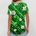 thumbnail image 4 of Fgvctg St. Patrick's Day Scrub Tops for Women Cute Shamrock Clover Printed V Neck Short Sleeve Tops Scrub Funny Work T Shirts Loose Scrubs Nurse Uniforms Shirt with Pocket Green 3XL, 4 of 5