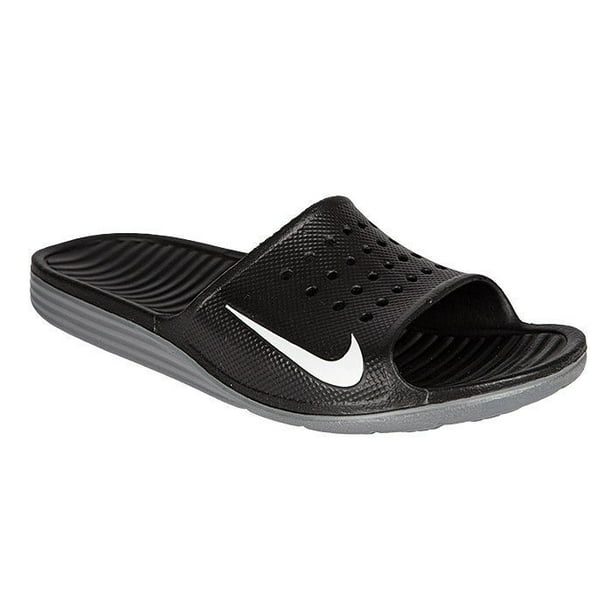 Nike Mens Solarsoft Slide Sandal (Black White, 11 D(M) US) -