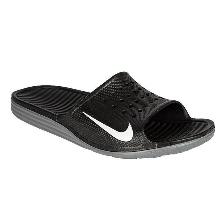 Logisk nummer Undvigende Nike Mens Solarsoft Slide Sandal (BLACK/WHITE, 8 D(M) US) - Walmart.com
