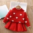 thumbnail image 5 of Lovzfmll Girl's Knit Set, Long Sleeve Top & A-Line Skirt, Casual Wear for Little Girls, 5-6 Years, 5 of 6