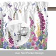 thumbnail image 6 of Spring Flowers Valance Curtain Lavender Blue Pink Flower Butterflies Country Window Valances Rod Pocket Short Curtains Window Treatments for Kitchen Bedroom Bathroom Laundry 60" x 18", 6 of 9