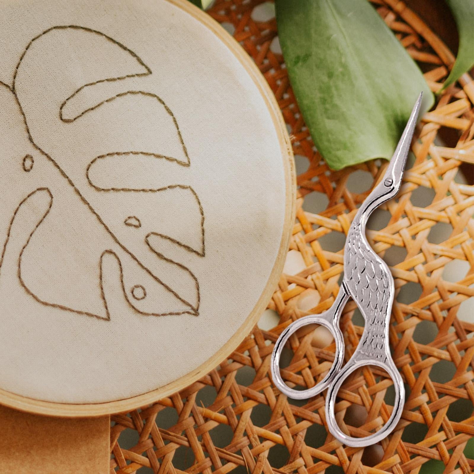 GUOOL 4x Stork Scissors, Crane Design Sewing Scissors Stainless Steel Tip Dressmaker Shears DIY- for Embroidery, Craft, Work, Art Work, 5.1 Inch