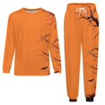 thumbnail image 3 of Halloween Night Spooky Men's Pajama Set Sleepwear Pjs Lightweight Long Sleeve Crewneck Shirts and Bottoms Soft Comfy Sleep Sets L, 3 of 5