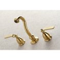 thumbnail image 3 of Kingston Brass KS3127KL Whitaker Double-Handle Wall Mount Bathroom Faucet, Brushed Brass, 3 of 8