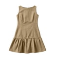 thumbnail image 6 of Karymi Sleeveless Ruffle Hem Mini Dress, Round Neck Fitted Flounce A-Line Casual Summer Dress For Daily, Beach, Vacation. Spring Dresses for Women 2026, 6 of 7