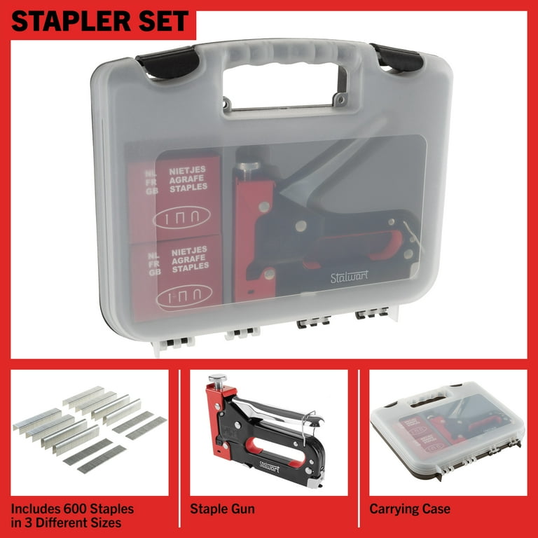 Stalwart Heavy Duty Staple Gun Kit with 600 Staples and Carrying Case Stalwart Heavy Duty Staple Gun Kit with 600 Staples and Carrying Case