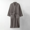 thumbnail image 2 of Holiday Deals Yievot Robes for Women Bathrobe Fuzzy Mid Length Bath Robe Belted Solid Color Plush Kimono Robe with Pockets Soft Winter Spa Robes On Clearance, 2 of 9