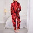 thumbnail image 6 of Goofa Strawberry Red Printed Women’s 2 Piece Pajama Set Super,Pajamas Women's Long Sleeve Sleepwear Soft Button Down Loungewear Pjs Lounge Set Nightwear-, 6 of 9