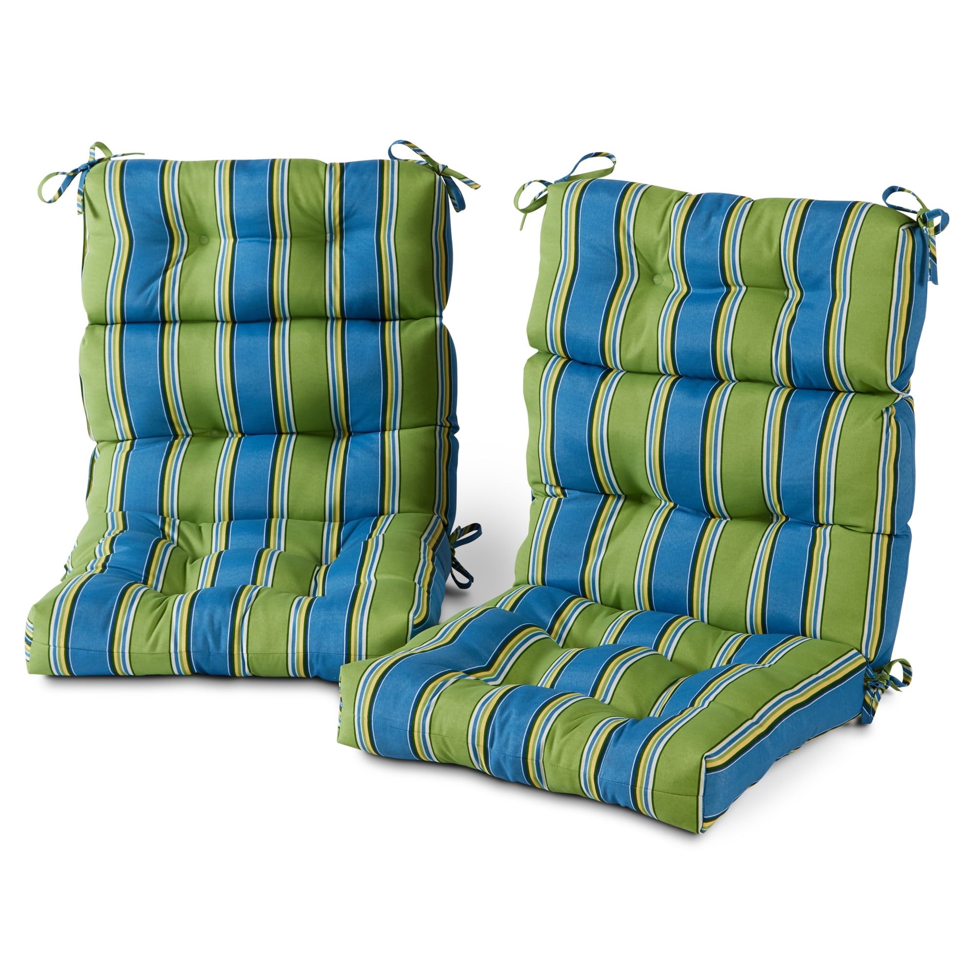 Cayman Stripe 44 x 22 in. Outdoor High Back Chair Cushion, Set of 2