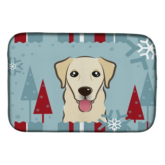 Carolines Treasures BB1748DDM Winter Holiday Golden Retriever Dish Drying Mat 14 x 21" multicolor