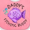 thumbnail image 4 of Inktastic Daddy's Fishing Buddy with Cute Purple Fish Boys or Girls Baby Bib, 4 of 4