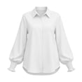thumbnail image 5 of LEKWK Business Casual Tops for Women Long Sleeve Button Down Shirts Elegant Collared Blouses Fall Professional Office Work Dress Tops, 5 of 8