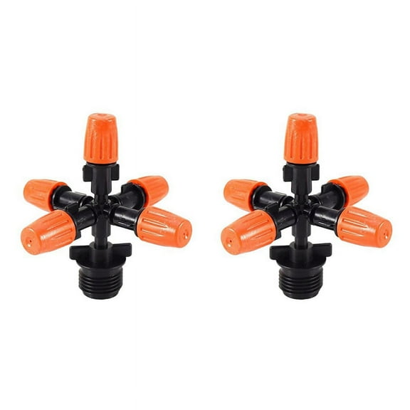 2X Garden Sprinklers Automatic Watering Grass Lawn 360 Degree Circle Rotating Water Sprinkler 5 Nozzles Garden Pipe Hose