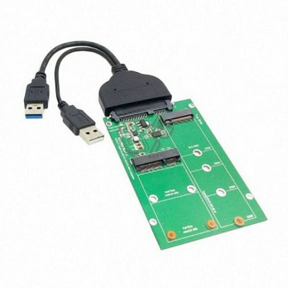 Chenyang CY USB 3.0 to SATA 22pin 2.5" Hard Disk to 2 in 1 Combo Mini PCI- E 2 Lane M.2 NGFF mSATA SSD Adapter Converter Enclosure