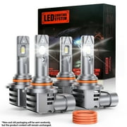 LOUVEROLA 9005 9006 LED Headlight Bulbs Set, 9005/HB3 9006/HB4 600% Brighter LED Fog Lights, 160W 6500K Cool White Halogen Replacement with Fan, Plug and Play, Pack of 4