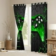 thumbnail image 3 of Castle Fairy Teens Green Gamepads Curtains Pack of 2 (42x84 Each),Geometric Honeycomb Curtains Blackout,Abstract Gradient Bedroom Curtains,Super Cozy Room Decor, 3 of 6