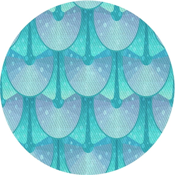 Ahgly Company Indoor Square Patterned Butterfly Blue Area Rugs, 3' Square